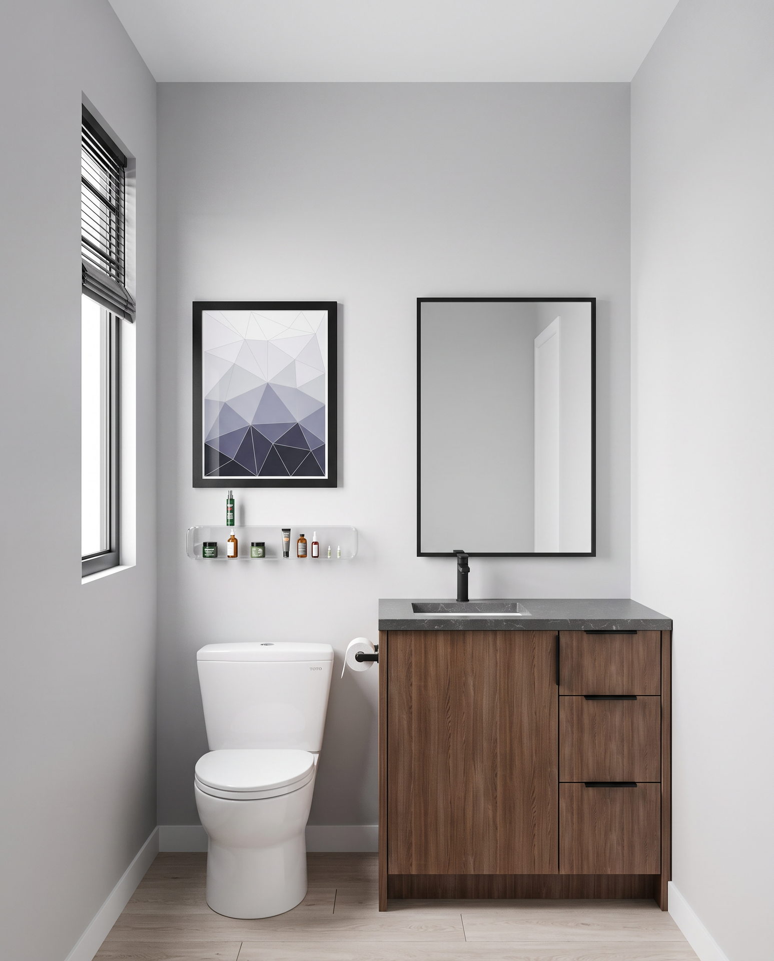 The River — Main floor powder room